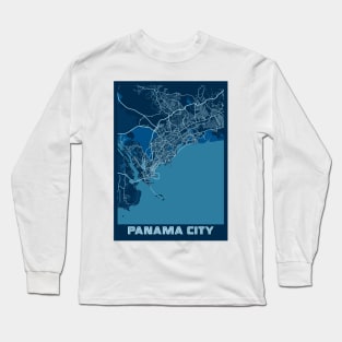 Panama City - Panama Peace City Map Long Sleeve T-Shirt